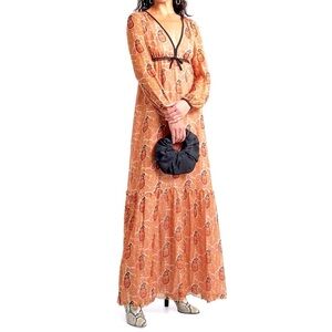 GIAMBATTISTA VALLI Bow-embellished Floral-Pront Chiffon Maxi Dress